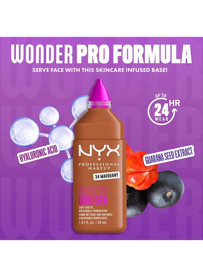 NYX PROFESSIONAL MAKEUP Make 'EM Wonder, 24H Soft Matte Foundation, Undetectable  Finish, Mahogany - Image 4